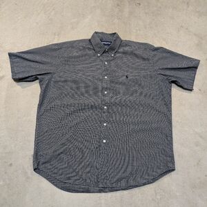 VTG Ralph Lauren Golf Tilden Shrit Shrot Sleeve Check Mens L Gray